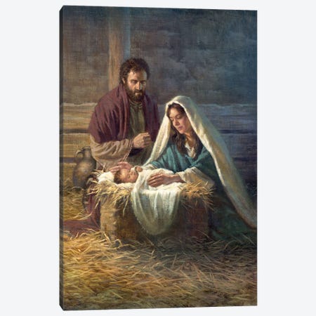 Nativity Canvas Print #CGT46} by Corbert Gauthier Art Print