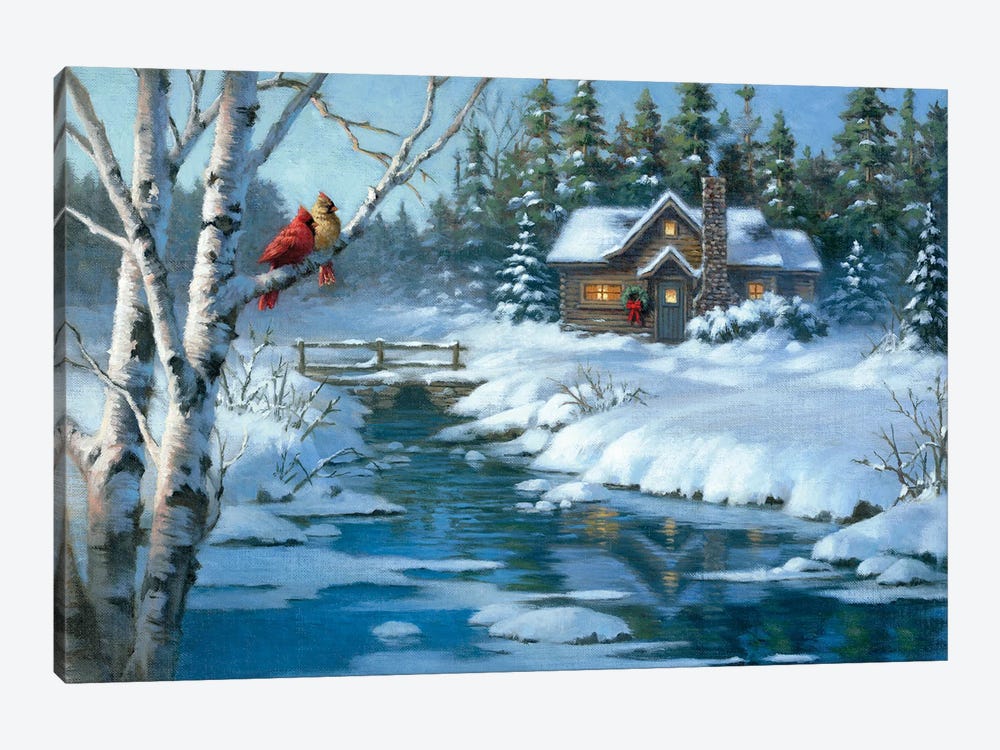 Northern Creek Cabin by Corbert Gauthier 1-piece Canvas Print