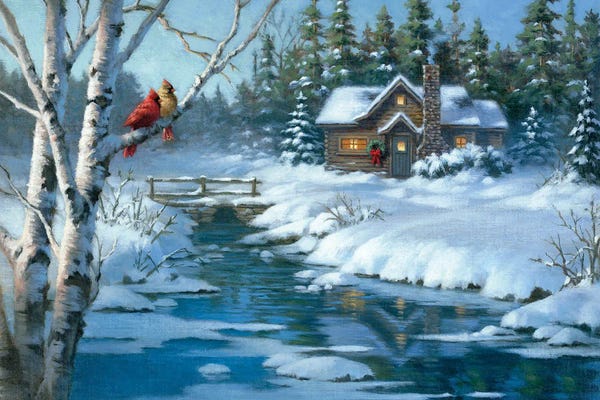 Snowscapes: Northern Creek Cabin by Corbert Gauthier