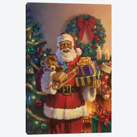 Santa Delivering Gifts Canvas Print #CGT58} by Corbert Gauthier Canvas Print