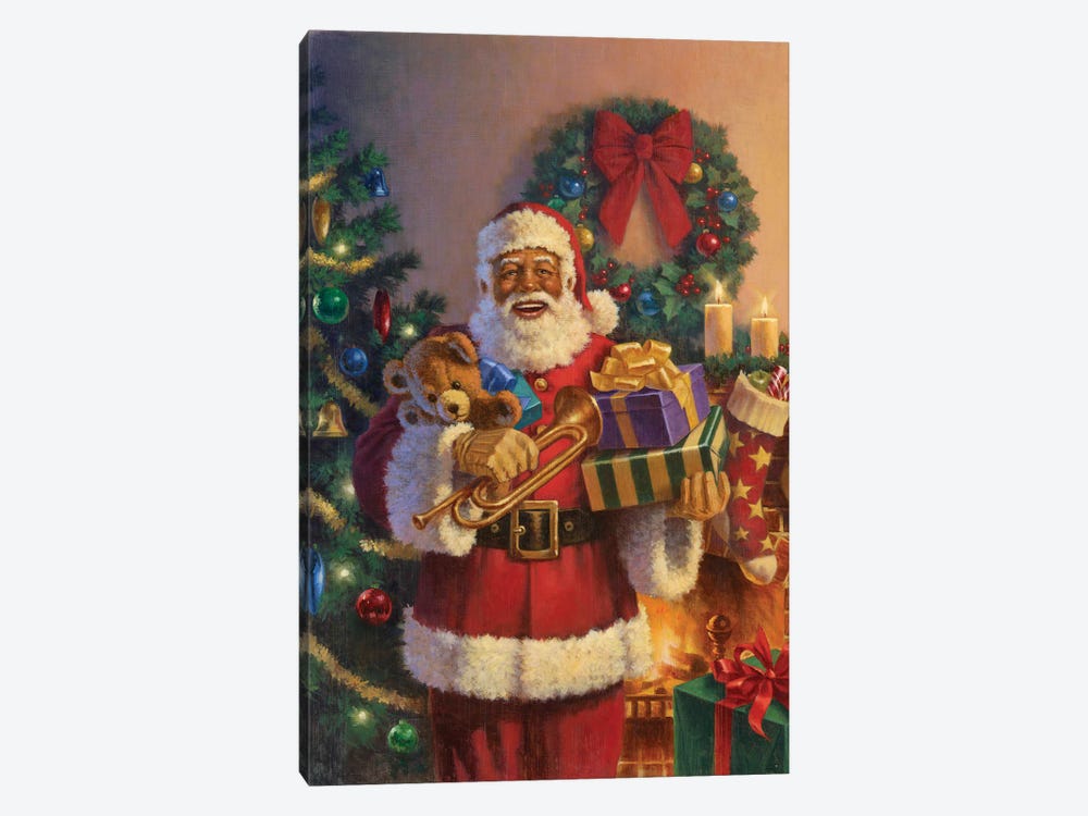 Santa Delivering Gifts by Corbert Gauthier 1-piece Canvas Artwork