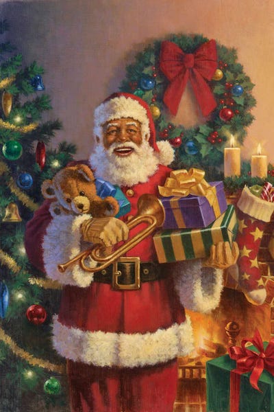 Christmas: Santa Delivering Gifts by Corbert Gauthier