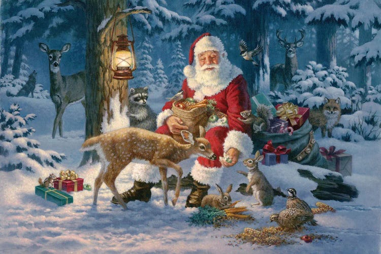 Santa In Forest by Corbert Gauthier wall art