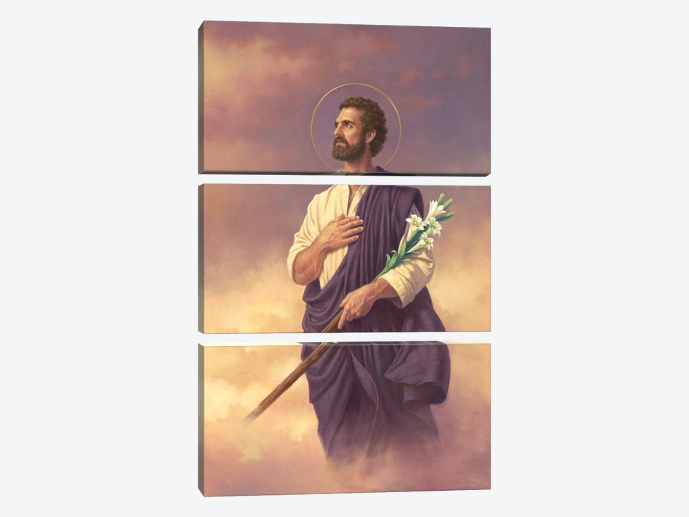 St Joseph by Corbert Gauthier 3-piece Canvas Art Print