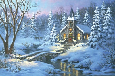 Twilight Christmas Eve by Corbert Gauthier framed canvas print