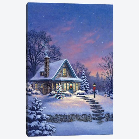Twilight Cottage Canvas Print #CGT66} by Corbert Gauthier Art Print