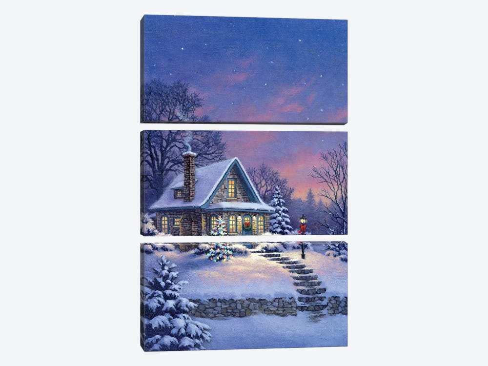 Twilight Cottage by Corbert Gauthier 3-piece Art Print