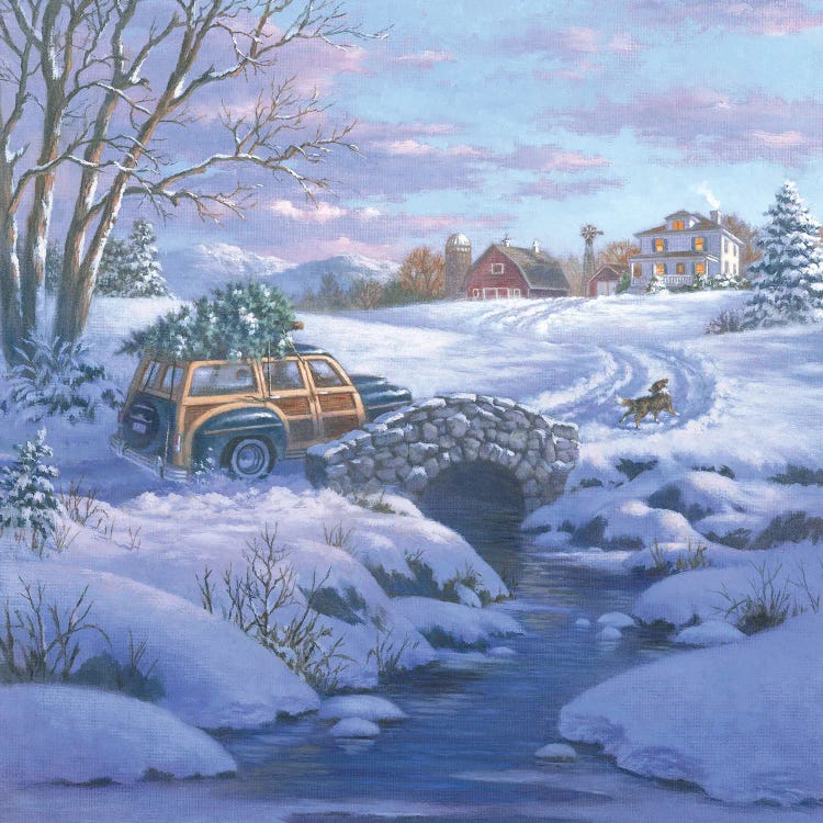 Woody Wagon Farm Scene by Corbert Gauthier canvas print