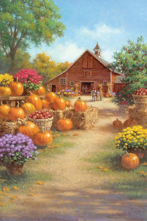 Barn Pumpkins by Corbert Gauthier wall art