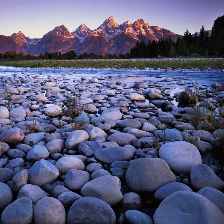 Teton Range As Seen From The Snake River, Grand Teton National Park, Wyoming, USA