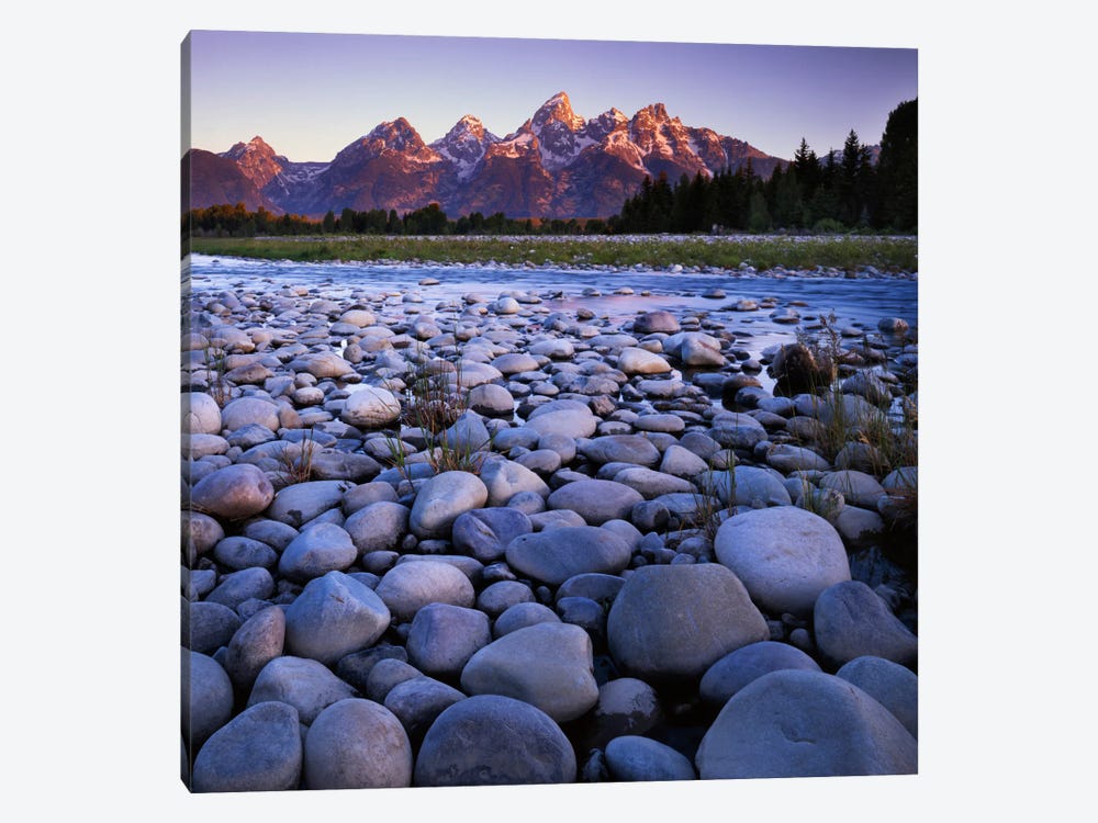 Teton Range As Seen From The Snake River, Grand Teton National Park, Wyoming, USA by Charles Gurche 1-piece Canvas Wall Art