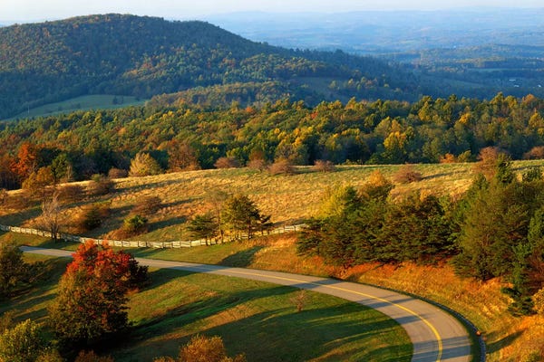 Virginia: Mountain Landscape I, Blue Ridge Parkway, Patrick County, Virginia, USA by Charles Gurche