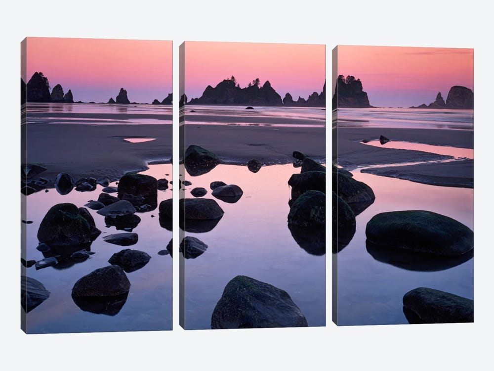Point Of Arches, Shi Shi Beach, Olympic National Forest, Washington, USA 3-piece Canvas Art Print