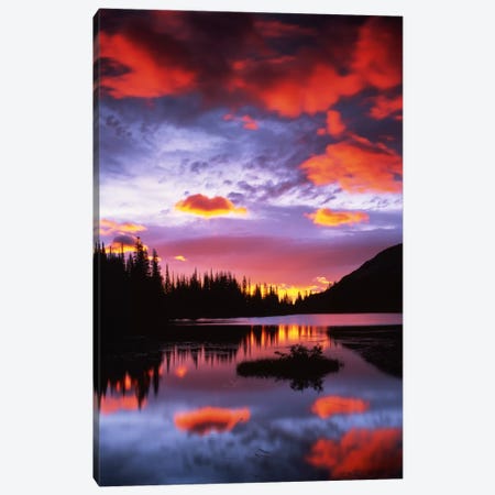 Cloudy Sunset II, Reflection Lake, Mount Rainier National Park, Washington, USA Canvas Print #CGU8} by Charles Gurche Canvas Wall Art