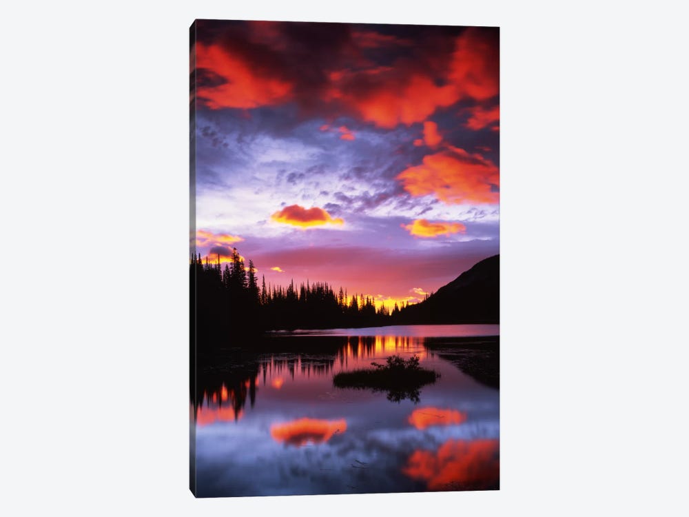 Cloudy Sunset II, Reflection Lake, Mount Rainier National Park, Washington, USA by Charles Gurche 1-piece Canvas Art Print