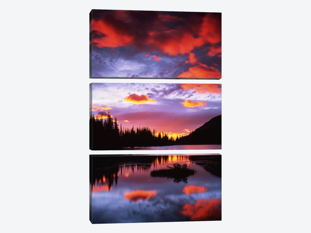 Cloudy Sunset II, Reflection Lake, Mount Rainier National Park, Washington, USA by Charles Gurche 3-piece Art Print