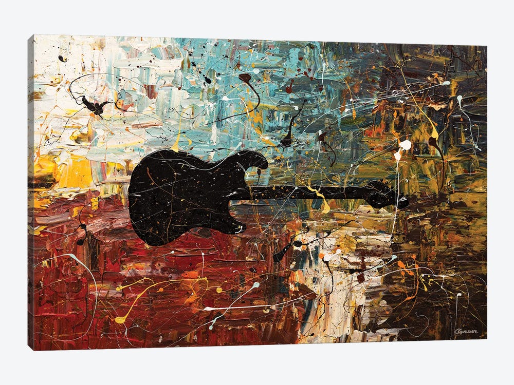 Guitar Story by Carmen Guedez 1-piece Canvas Art Print