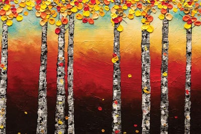 Autumn Birch Trees by Carmen Guedez canvas print