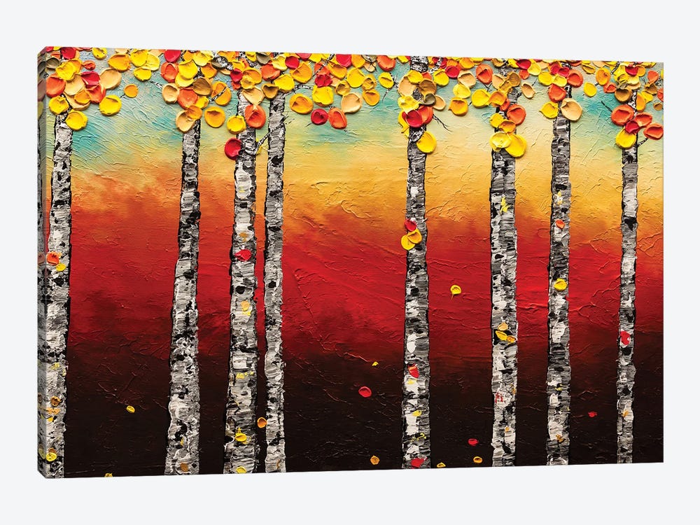 Autumn Birch Trees by Carmen Guedez 1-piece Canvas Art Print