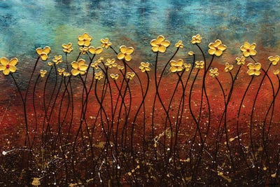 Golden Flowers by Carmen Guedez canvas print