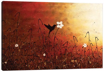 Sweet Nectar Canvas Art Print - Hummingbird Art