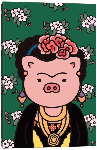 Frida Canvas Art Print - Pig Art