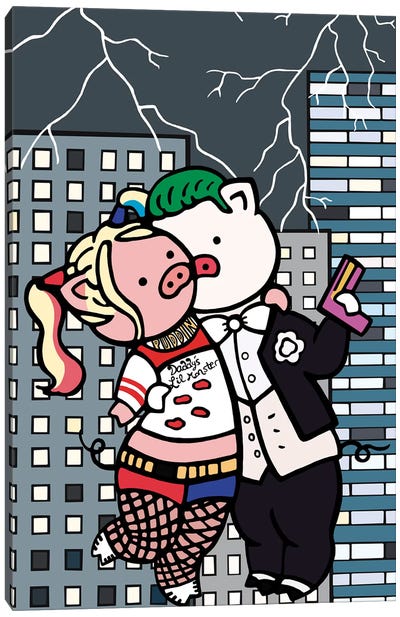 Harley And Joker Canvas Art Print - Movie Lover