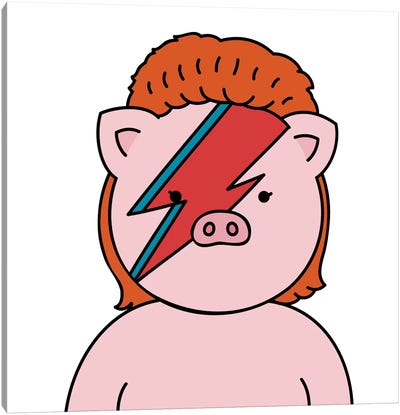 Piggy stardust Canvas Art Print - David Bowie