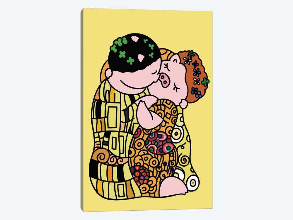 The Pig Kiss by CHAN-CHAN 1-piece Canvas Artwork