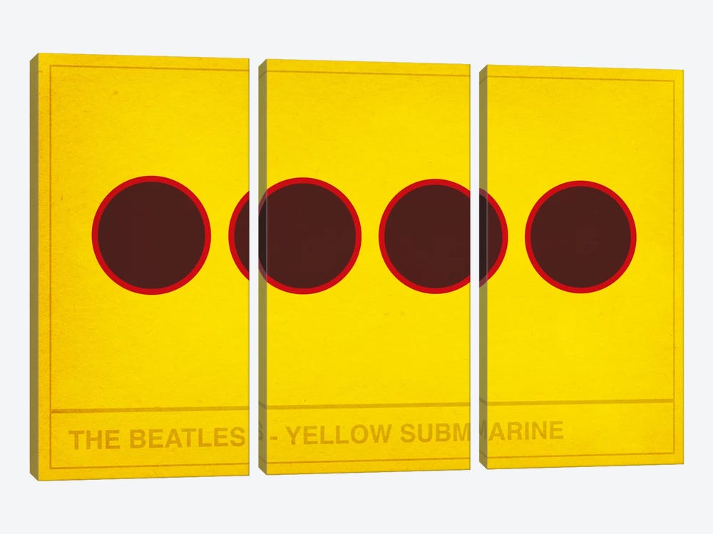 The Yellow Submarine by 5by5collective 3-piece Canvas Print
