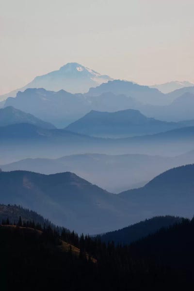 Cascade Range: Foggy Mountain Landscape II, Cascade Range, Mount Rainier National Park, Washington, USA by Ken Archer