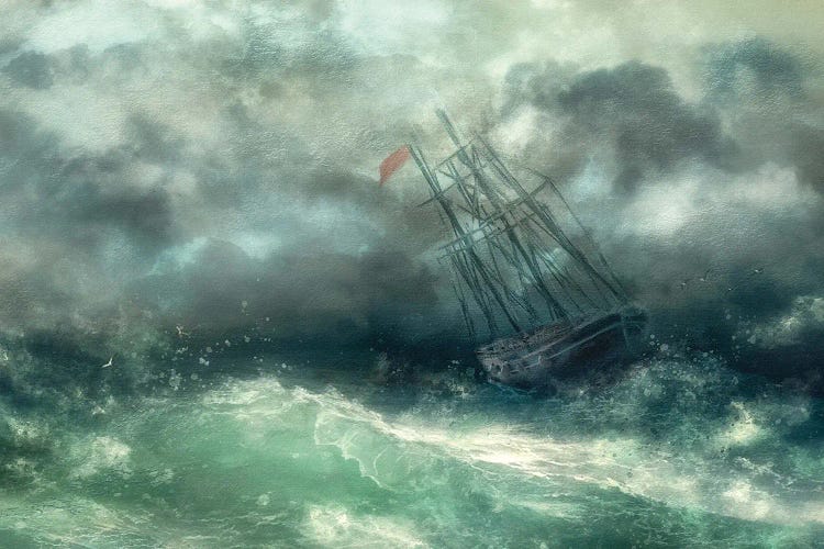 '...A Struggle In Stormy Seas...' by Charlaine Gerber wall art