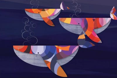 Whales by Chhaya Shrader art print