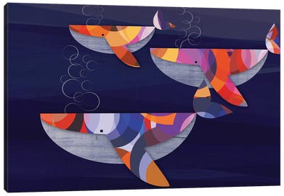 Whales Canvas Art Print - Chhaya Shrader