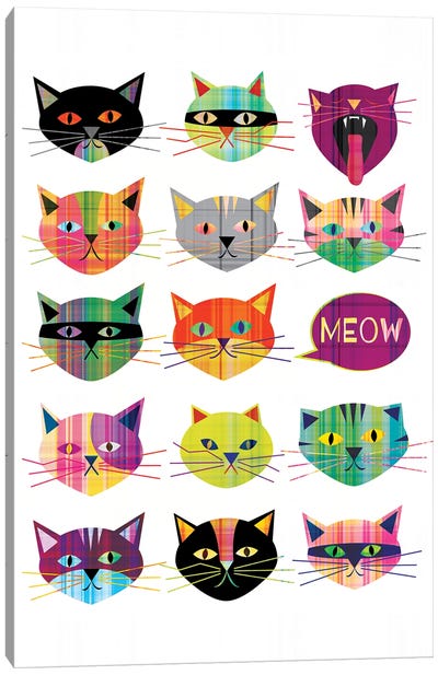 Cats Canvas Art Print - Animal Patterns