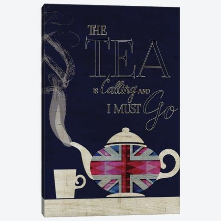The Tea Is Calling, Union Jack Canvas Print #CHH52} by Chhaya Shrader Art Print