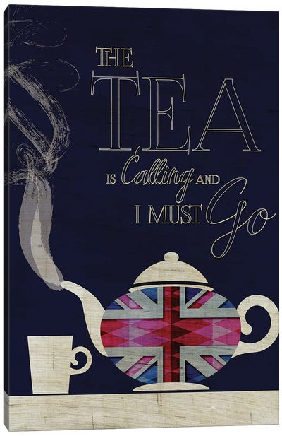 The Tea Is Calling, Union Jack Canvas Art Print - Chhaya Shrader