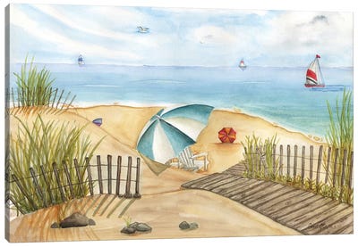 Beach Interlude Canvas Art Print - Coastal Sand Dune Art
