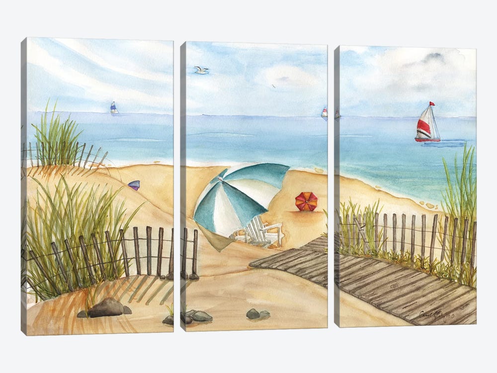 Beach Interlude by Carol Halm 3-piece Canvas Print