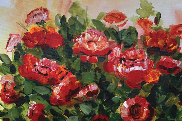 Marcy Chapman: Red Poppies Garden by Marcy Chapman