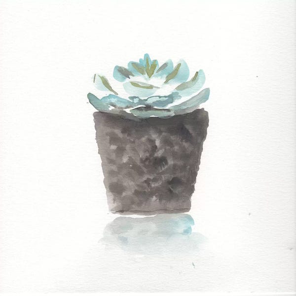 Marcy Chapman: Watercolor Cactus Still Life I by Marcy Chapman