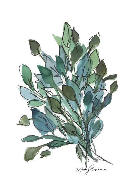 Blue Green Leaves by Marcy Chapman wall art