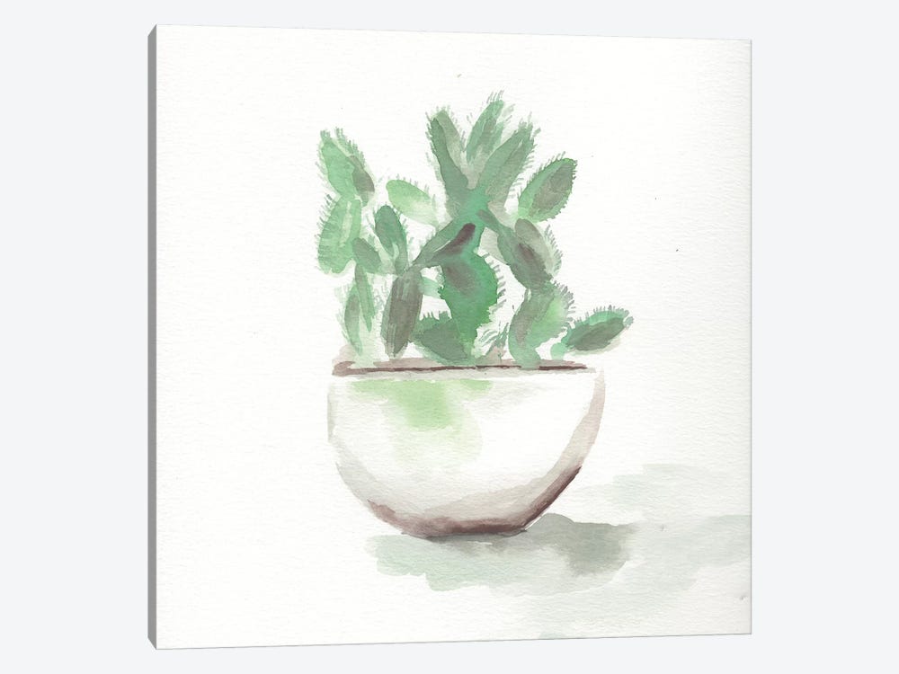 Watercolor Cactus Still Life III by Marcy Chapman 1-piece Canvas Artwork
