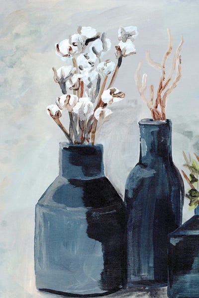 Pottery Still Life: Cotton Jar In Navy by Marcy Chapman