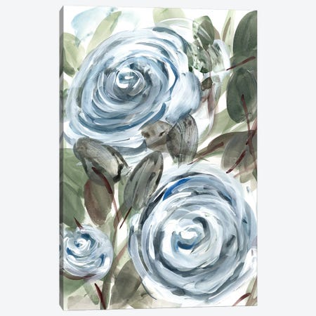 Farmhouse Rose Blue I Canvas Print #CHP34} by Marcy Chapman Canvas Art