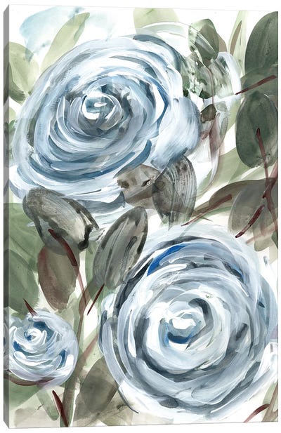 Farmhouse Rose Blue I Canvas Art Print