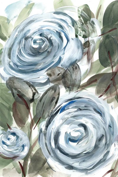Marcy Chapman: Farmhouse Rose Blue I by Marcy Chapman