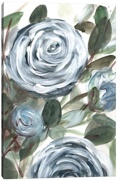 Farmhouse Rose Blue II Canvas Art Print