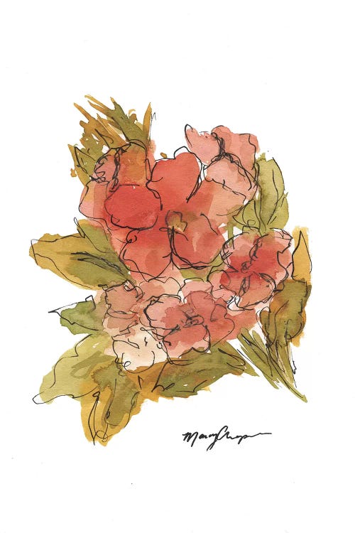 Coral Floral by Marcy Chapman wall art