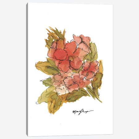 Coral Floral Canvas Print #CHP3} by Marcy Chapman Canvas Wall Art